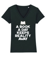 BOOK Tricou mânecă scurtă guler V Damă Evoker