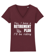 RIDING Tricou mânecă scurtă guler V Damă Evoker