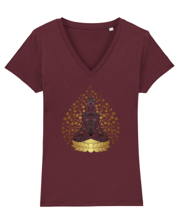 Yoga Lotus Tattoo Auriu Burgundy