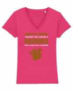 SQUIRREL Tricou mânecă scurtă guler V Damă Evoker