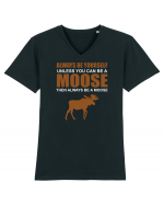 MOOSE Tricou mânecă scurtă guler V Bărbat Presenter