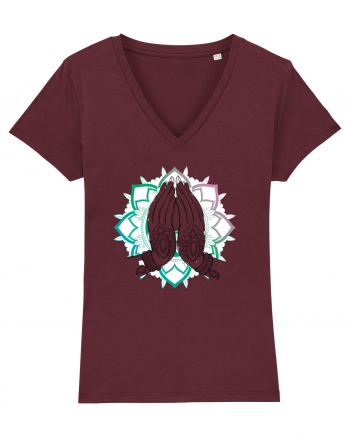 Yoga Lotus Hands Burgundy