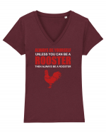 ROOSTER Tricou mânecă scurtă guler V Damă Evoker