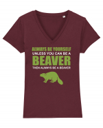 BEAVER Tricou mânecă scurtă guler V Damă Evoker