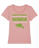 BEAVER Tricou mânecă scurtă guler larg fitted Damă Expresser