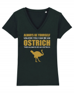 OSTRICH Tricou mânecă scurtă guler V Damă Evoker