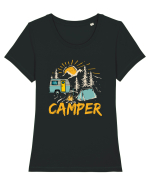 Retro Camper Tricou mânecă scurtă guler larg fitted Damă Expresser