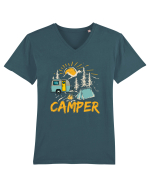 Retro Camper Tricou mânecă scurtă guler V Bărbat Presenter