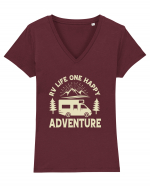 RV Adventure Tricou mânecă scurtă guler V Damă Evoker