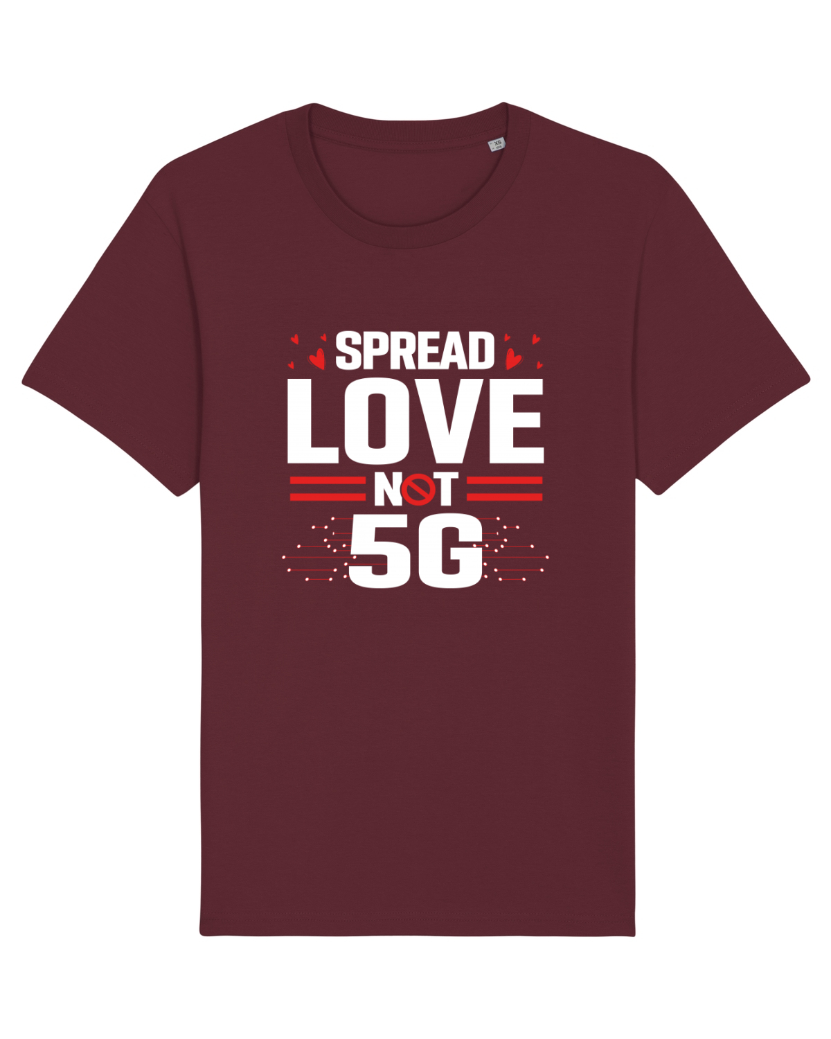 Tricou mânecă scurtă Unisex Rocker Burgundy