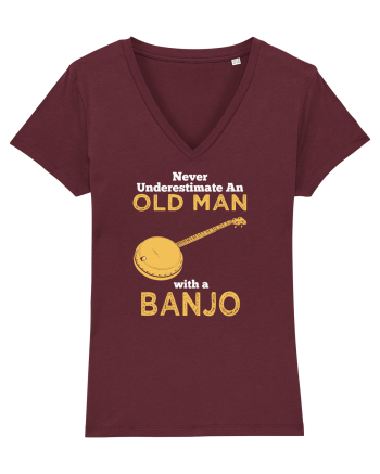 OLD MAN WITH A BANJO Burgundy