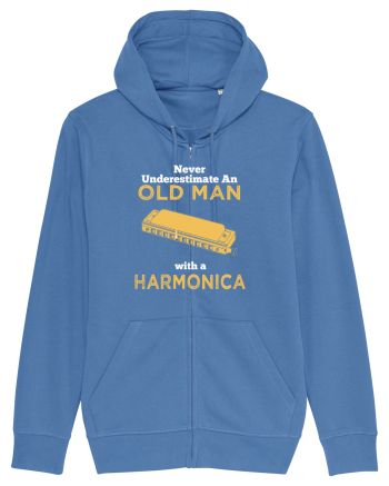 OLD MAN WITH A HARMONICA Bright Blue