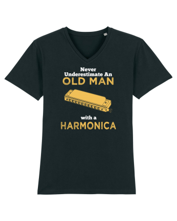 OLD MAN WITH A HARMONICA Black