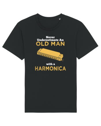 OLD MAN WITH A HARMONICA Black