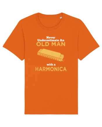 OLD MAN WITH A HARMONICA Bright Orange