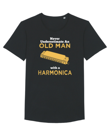 OLD MAN WITH A HARMONICA Black