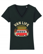 Van Life Tricou mânecă scurtă guler V Damă Evoker