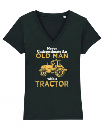 OLD MAN WITH A TRACTOR Black