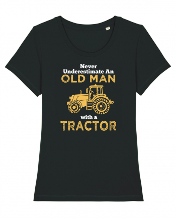 OLD MAN WITH A TRACTOR Black