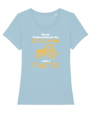 OLD MAN WITH A TRACTOR Sky Blue