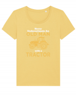 OLD MAN WITH A TRACTOR Tricou mânecă scurtă guler larg fitted Damă Expresser