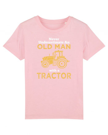 OLD MAN WITH A TRACTOR Cotton Pink