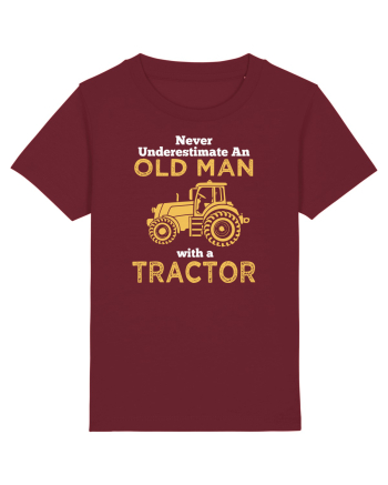 OLD MAN WITH A TRACTOR Burgundy