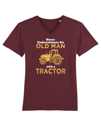 OLD MAN WITH A TRACTOR Burgundy