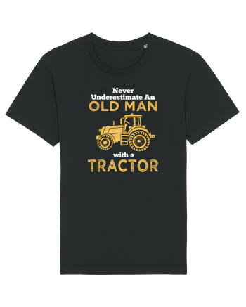 OLD MAN WITH A TRACTOR Black