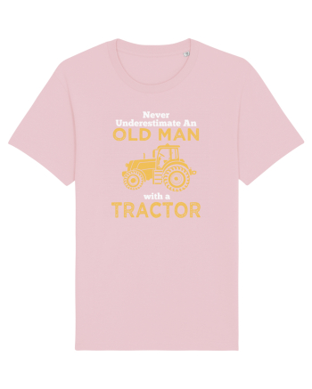 OLD MAN WITH A TRACTOR Cotton Pink