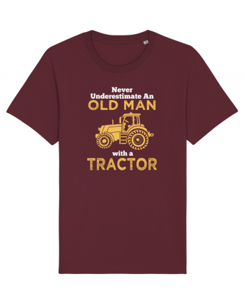 OLD MAN WITH A TRACTOR Burgundy