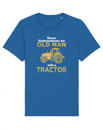 OLD MAN WITH A TRACTOR Royal Blue