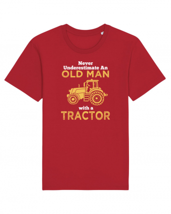 OLD MAN WITH A TRACTOR Red