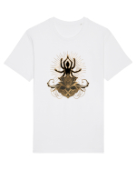 Yoga Lotus Auriu Tricou mânecă scurtă Unisex Rocker