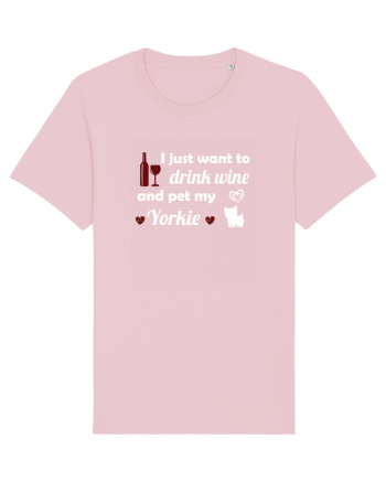 WINE AND YORKIE Cotton Pink