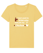 CHICKEN Tricou mânecă scurtă guler larg fitted Damă Expresser