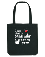 WINE AND CATS Sacoșă textilă