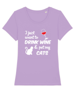 WINE AND CATS Tricou mânecă scurtă guler larg fitted Damă Expresser
