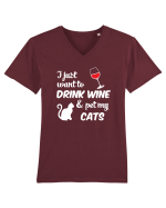 WINE AND CATS Tricou mânecă scurtă guler V Bărbat Presenter