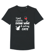 WINE AND CATS Tricou mânecă scurtă guler larg Bărbat Skater
