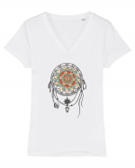 Lotus Dreamcatcher Tricou mânecă scurtă guler V Damă Evoker