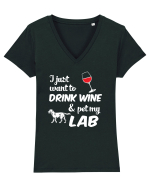 WINE AND LAB Tricou mânecă scurtă guler V Damă Evoker