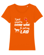 WINE AND LAB Tricou mânecă scurtă guler larg fitted Damă Expresser