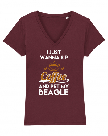 COFFEE AND BEAGLE Burgundy