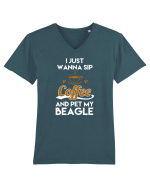 COFFEE AND BEAGLE Tricou mânecă scurtă guler V Bărbat Presenter