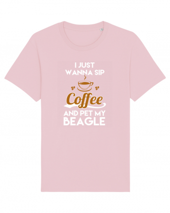 COFFEE AND BEAGLE Cotton Pink