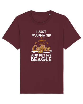 COFFEE AND BEAGLE Burgundy