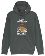 COFFEE AND BOXER Hanorac cu fermoar Unisex Connector