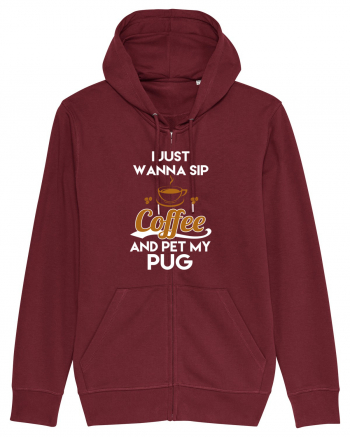 COFFEE AND PUG Burgundy