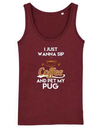 COFFEE AND PUG Burgundy